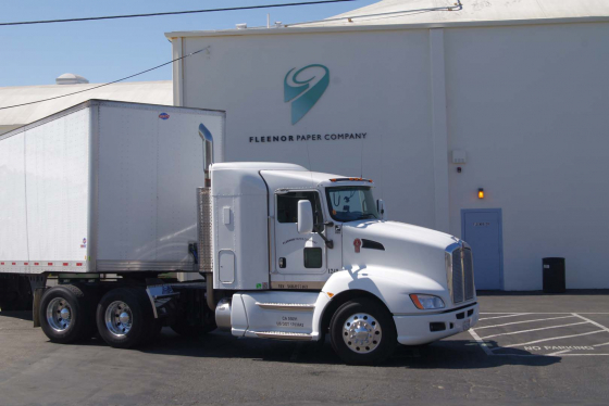 White truck outside Fleenor Warehouse