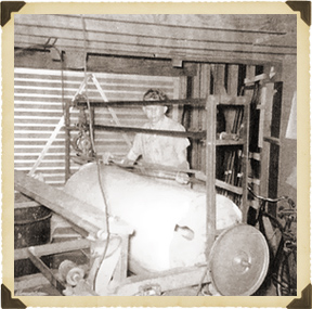 History Photo - Founder in Warehouse